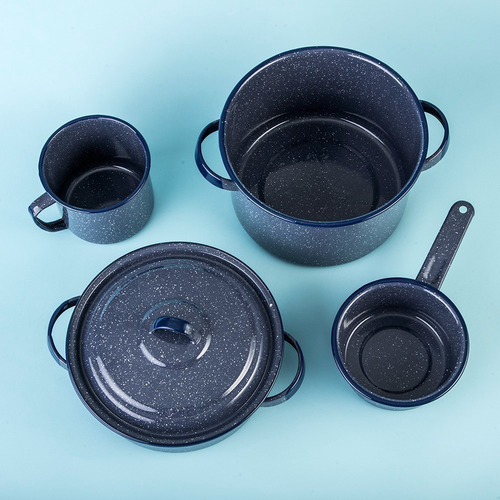 Imagen 6 de 9 de Batería De Cocina Cinsa Clásica De Peltre 5 Piezas Lavanda
