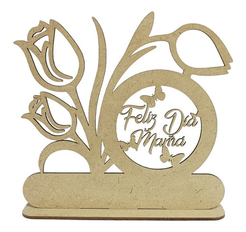 25pz Recuerdo Regalo Flores Feliz Día Mamá Mdf Corte Laser 