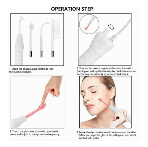 Shaoke Facial Portátil De Alta Frecuencia Con 4 Electrodos