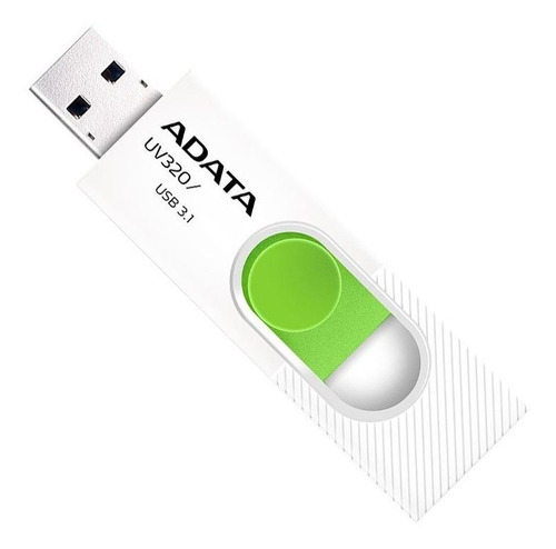 Memoria USB Adata UV320 64GB 3.1 Gen 1 blanco y verde