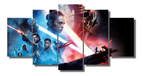 Quadro Ascensão Skywalker Hd 5 Peças Mosaico 