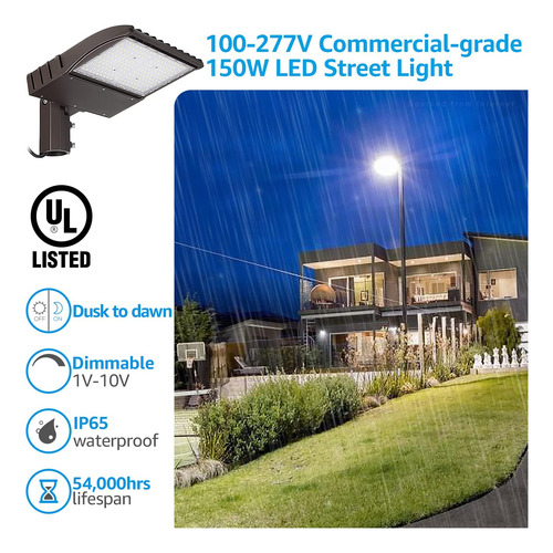 Luz Led De Estacionamiento De 150 W, 20250 Lm 135 Lmw 5...