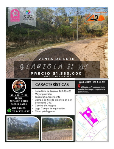 Venta Lote Gladiola 31 Muy Cerca De La Entrada Y En Nueva Zona De Fracc Rancho San Diego Ixtapan De La Sal Edomex Con Todos Los Servicios Y Proyecto Incluído