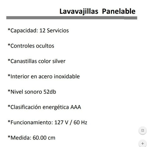 Lavavajillas Empotrar Panelable Tecnolam Tecdw60pa 12 Servic