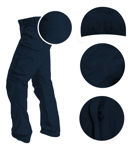 Pantalon Trekking Desmontable Hombre Secado Rapido 