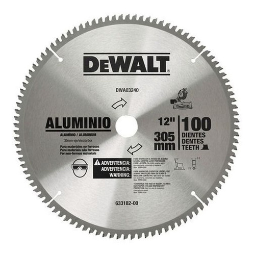 Disco Para Aluminio 100d 300mm Dwa03240