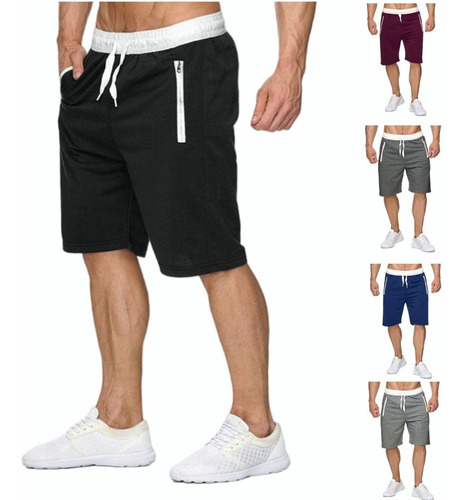 Bermudas Para Hombre,pantalones Cortos Deportivos Negros