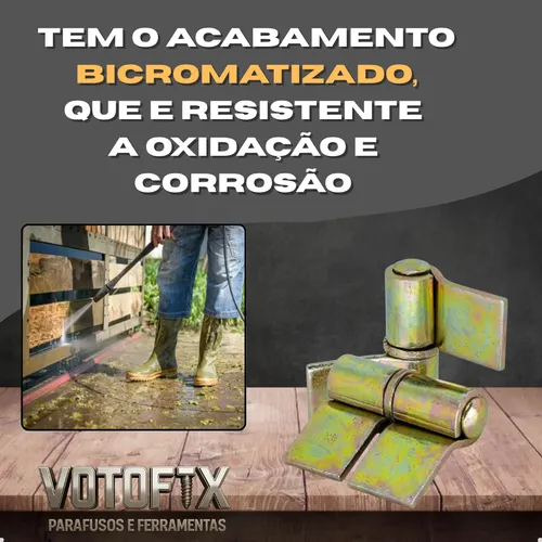 Kit 2 Dobradiça Gonzo Com Aba N1 Bicromatizada Para Portão