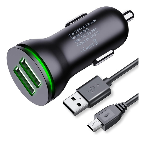 Cargador De Coche Dual Usb Para A129 Pro Duo / A129 Plus Duo