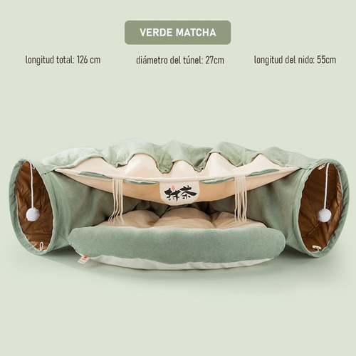 Túnel Plegable Con Cama Y Hamaca Para Gato