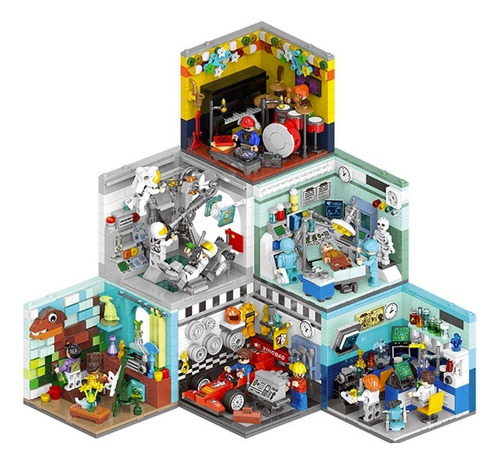 Set Edificio De 6 Departamentos Tematicos, Compatible Lego