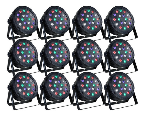 Cañon Led 18x1w Rgbw Dmx Luz Disco Combo De 12 Piezas