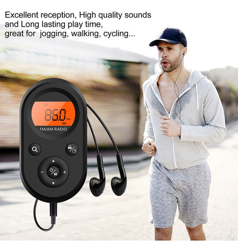 Mini Radio Am/fm Bolsillo Con Pantalla Lcd, Funciona Con