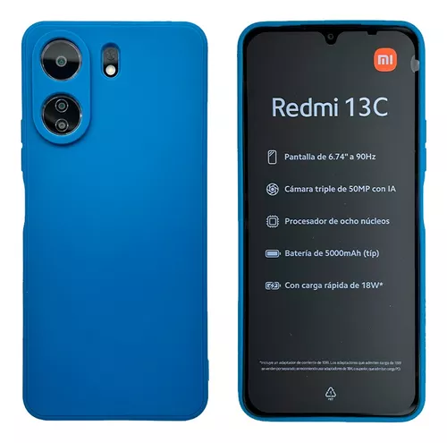 FZZSZS Funda para Xiaomi Redmi 13C + [2 Piezas] Protector de Pantalla  Vidrio Templado Película - Azul Transparente Carcasa Caso Case para Xiaomi  Redmi