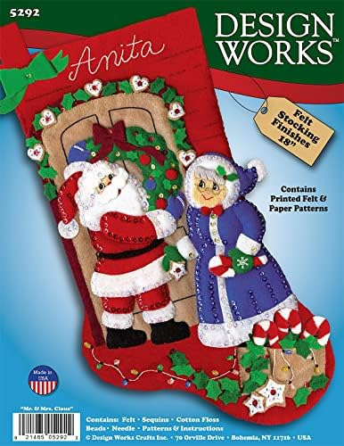 Kit De Calcetines De Fieltro Mr & Mrs Claus De Works Crafts