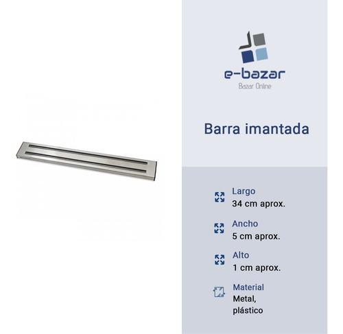 Barra Imantada Magnética Acero Porta Cuchillos Colgar 30 Cm