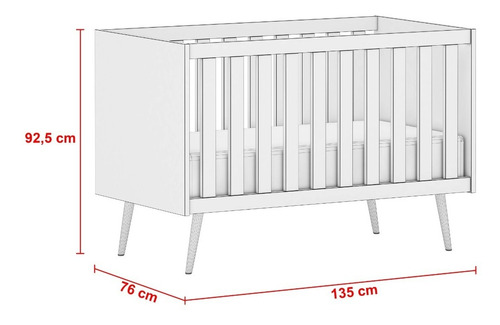 Quarto De Bebê Completo Retrô Melinda Cor Branco - Mobili