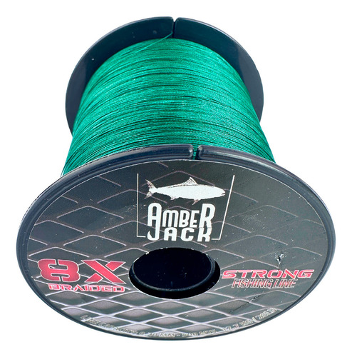 Multifilamento Amberjack 8x Bobina 500 Mts Todas Las Medidas Color Verde Musgo 0.20 mm - Resistencia 12.7 kg - 28 lbs