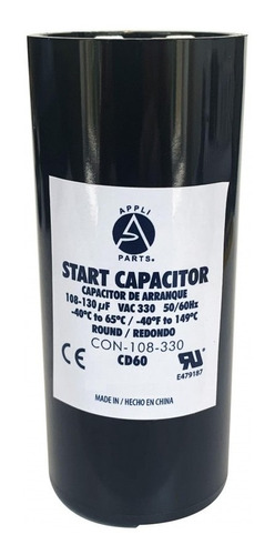 Appli Parts Condensador Capacitor Arranque 108-130 Mfd (