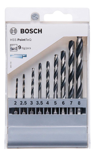 Juego De Brocas Hexagonales Para Metal De 9 Piezas (ø 0,079-