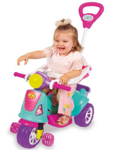 Triciclo Retro Infantil Avespa Pink Com Aro Protetor - Maral