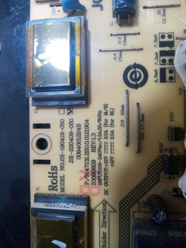 Placa Fonte Tv Bister Hbtv- 2203 Hd (Usado)