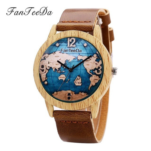 Reloj Mapa Madera