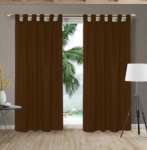 Juego De Cortinas Con Presillas 2 Paños Colores Deco