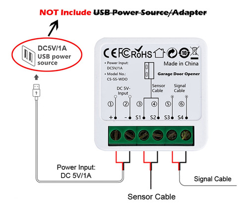 Wifi Smart Garage Door Opener Tuya App Módulo De Control