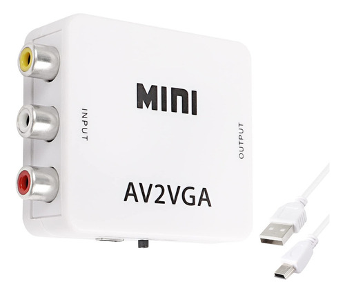 Xmsjsiy Adaptador Av Rca A Vga Convertidor De Audio Y Video,