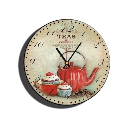 Reloj De Pared Deco Hogar Cocina Vintage 30 Cm 