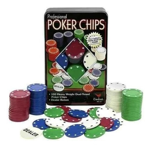 Poker Texas Hold - Baralho Poker Cassino 200 Fichas 24cm