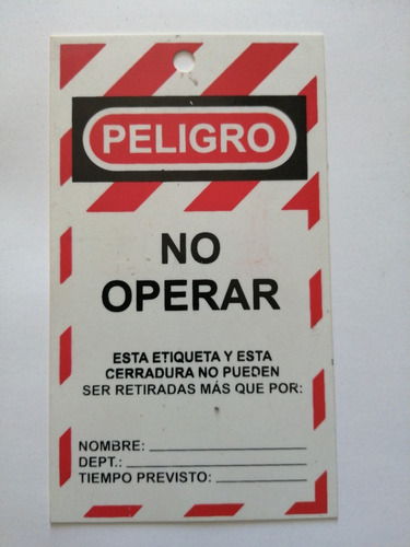 Tarjeta Para Equipos De Trabajo  ( Plastico Delgado )