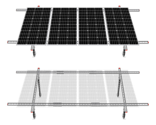 Soportes De Panel Solar Ajustables Para 1-4 Paneles Solares