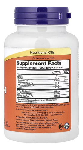 Super Omega 3-6-9 1200 mg 90 cápsulas blandas Now Foods Original EE. UU.