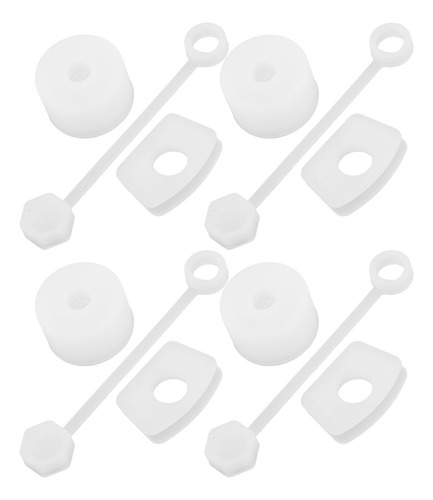 4 Pzas Tapones Antiderrames Silicona Tazón Funda Pajita Blanco