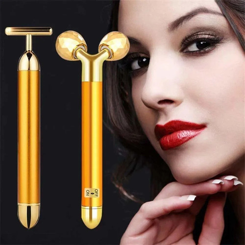 // Rodillo Masajeador Facial Eléctrico Rodillo Facial Dorado