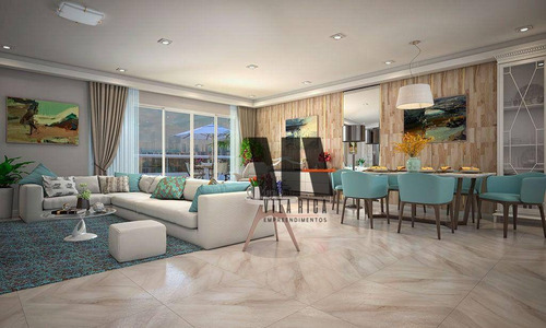 Imagem 3 de 30 de Breve Lançamento, Triplex Luxo, 5 Dormitórios E 3 Vagas, Guilhermina - Praia Grande - At0001