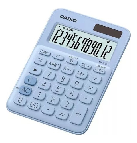 Calculadora Casio De Escritorio Ms-20uc-lb Celeste