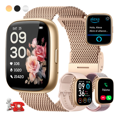 Smartwatch Kedore DW26-01J display de 1.85" - color dorado
