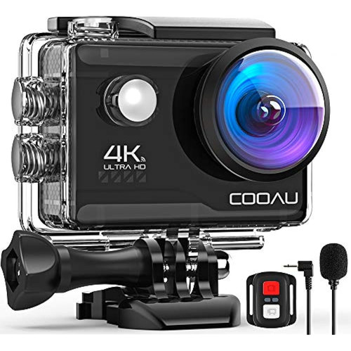 Cooau 4k 20mp Cámara De Acción Wi-fi Micrófono Externo Contr