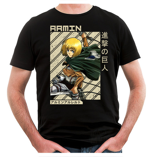 Remera Attack On Titan Armin 03 (negra:) Ideas Mvd