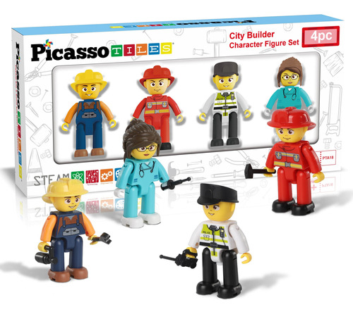 Picasso Toys - Figuras De Acción Magnéticas, 4 Piezas, Pe.