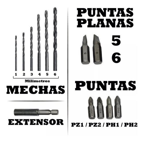 Imagen 4 de 7 de Taladro Atornillador De Mano Inalambric Litio 15v + Maletin