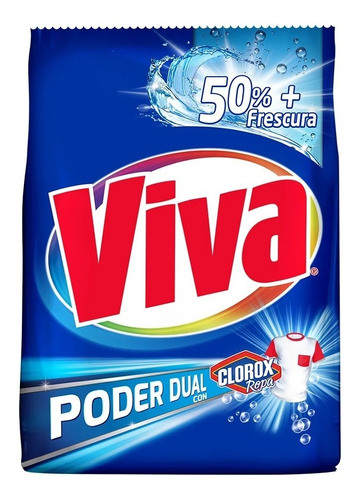 Detergente Viva Poder Dual Con Clorox En Polvo 5 Kg