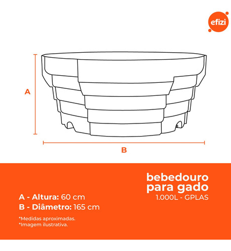 Bebedouro Para Gado 1.000l Preto Gplas