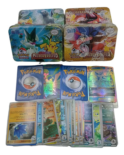 Cartas Pokémon Estuche Metálico De 44 Cartas 