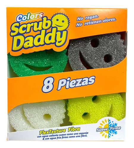 Colors Scrub Daddy 8 Piezas Fibra Esponja