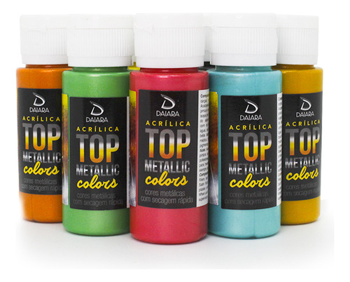 Kit 8x Tintas Top Metalica 60 Ml Daiara Escolha As Cores Cor Sortido