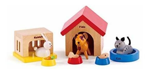 Hape Family Pets Wooden Doll House Animales